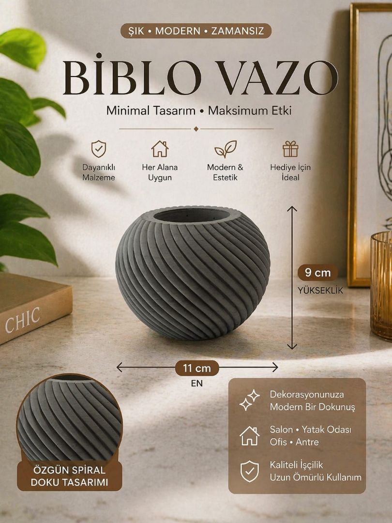 B019B Spral Vazo Beton Efect 